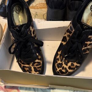 Michael Kors Leopard-Print Lace-Up Sneakers - Black & Brown